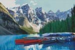 (image for) Boats on Moraine Lake, Canada - Cross Stitch Chart