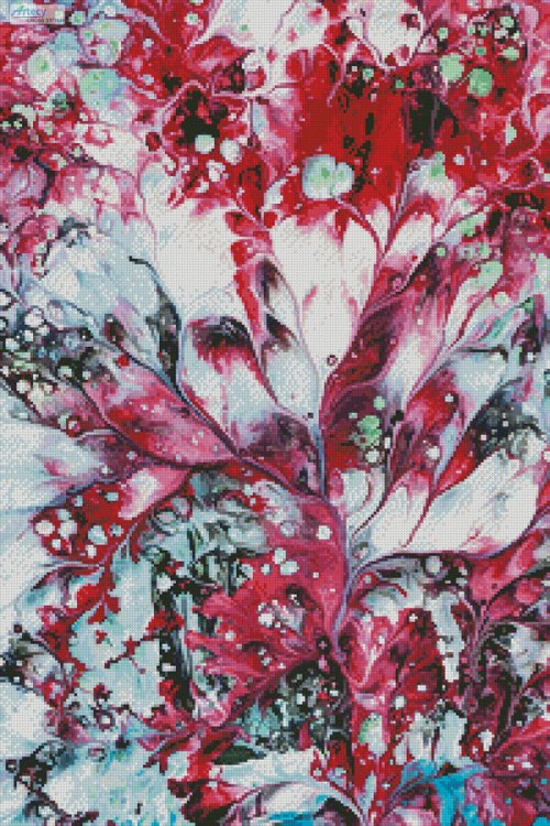 (image for) Abstract Floral (Facebook Group) - Cross Stitch Chart