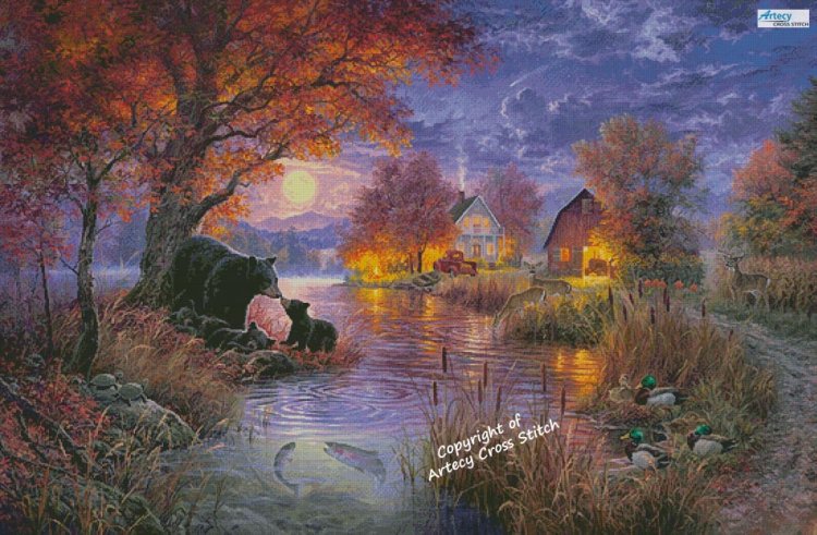 (image for) Black Bear Farm (Large) - Cross Stitch Chart