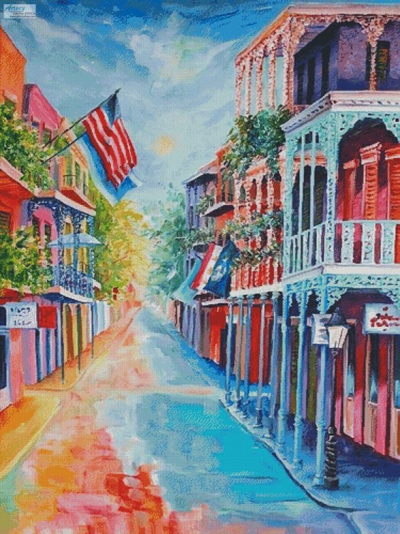 (image for) Breezy Royal Street (Large) - Cross Stitch Chart