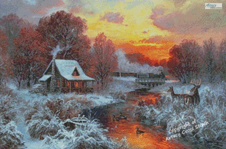 (image for) Christmas Train Route - Cross Stitch Chart