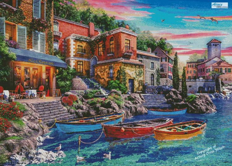 (image for) Como Sunset (Large) - Cross Stitch Chart