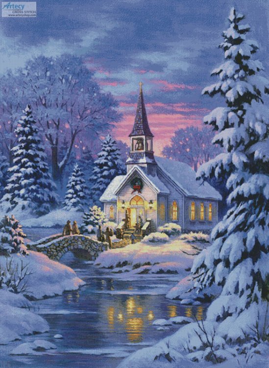 (image for) Country Church (Large) - Cross Stitch Chart