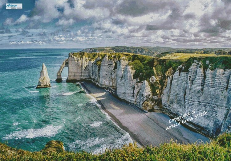(image for) Etretat, France (Large) - Cross Stitch Chart