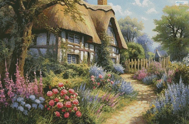 (image for) Garden Cottage 1 - Cross Stitch Chart @