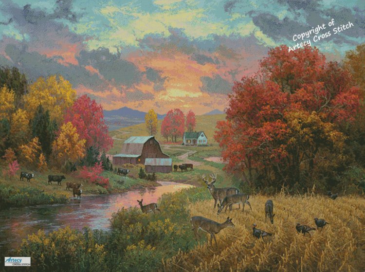 (image for) Golden Retreat (Large) - Cross Stitch Chart