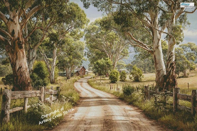 (image for) Home in the Australian Bush (Large) - Cross Stitch Chart @