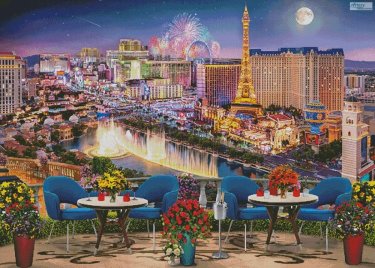 (image for) Las Vegas Lights (Large) - Cross Stitch Chart