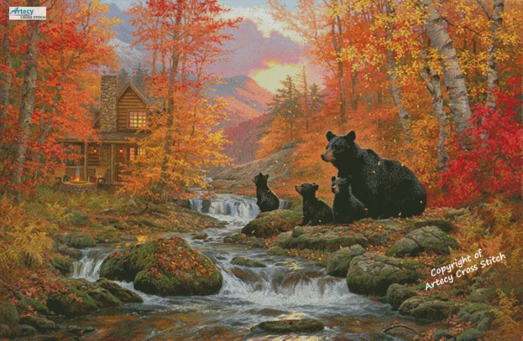 (image for) Mountain Cabin (Large) - Cross Stitch Chart