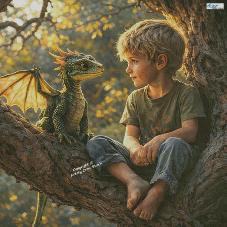 (image for) My Dragon Buddy (Large) - Cross Stitch Chart @