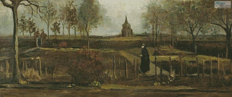 (image for) The Parsonage Garden at Nuenen (Large) - Cross Stitch Chart