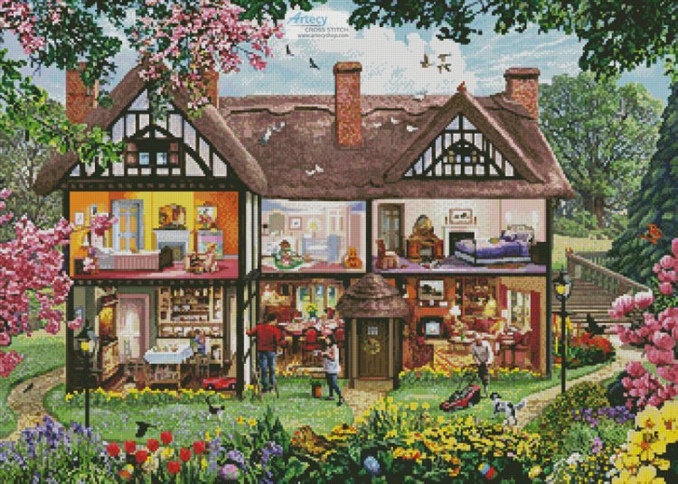 (image for) Spring House - Cross Stitch Chart