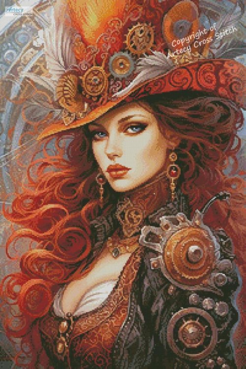 (image for) Steampunk Beauty - Cross Stitch Chart @