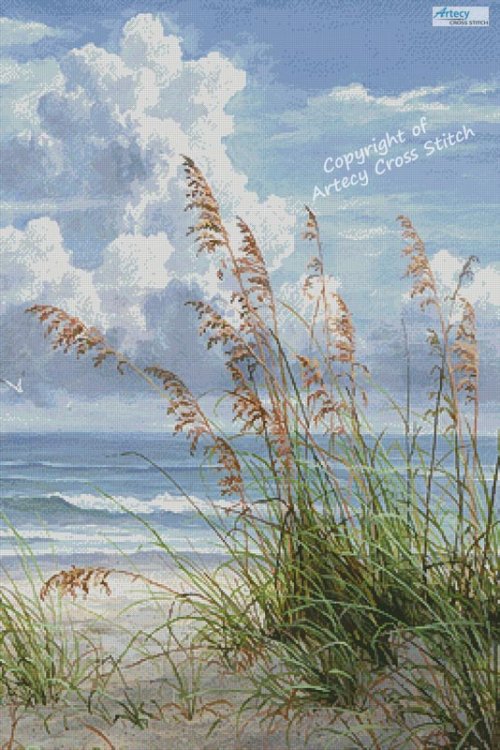 (image for) Summer Beach Breeze (Large Crop) - Cross Stitch Chart