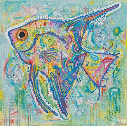 (image for) Abstract Angel Fish - Cross Stitch Chart
