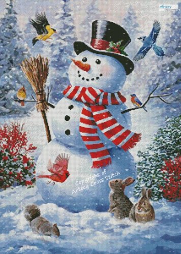 (image for) A Frosty Hello - Cross Stitch Chart