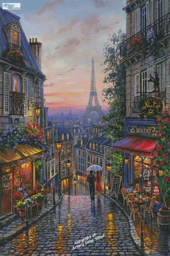 (image for) After the Rain in Paris (Large) - Cross Stitch Chart