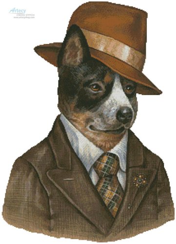 (image for) Australian Cattle Dog Reporter - Cross Stitch Chart
