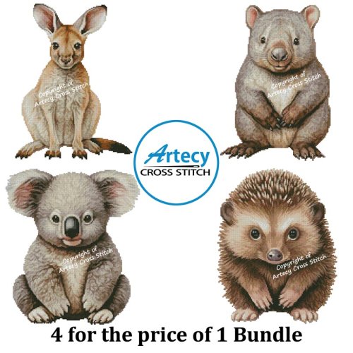 (image for) Baby Australian Animals Bundle - Cross Stitch Chart @