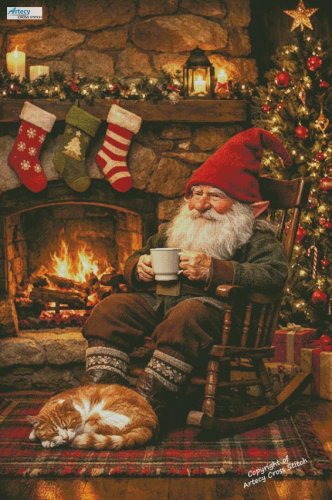 (image for) Cozy Christmas Gnome (Large) - Cross Stitch Chart @