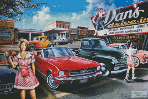 (image for) Dan's Drive In - Cross Stitch Chart