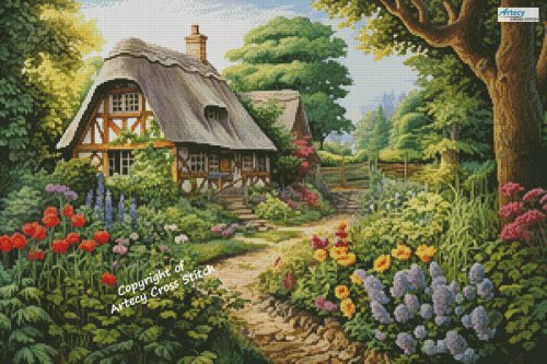 (image for) English Cottage Garden (Facebook Group) - Cross Stitch Chart @