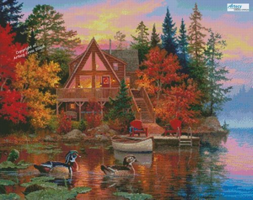 (image for) Evening at the Lake - Cross Stitch Chart