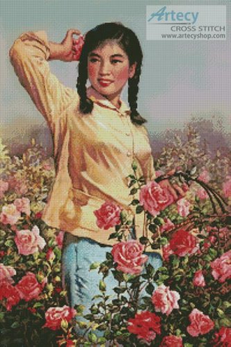 (image for) Field of Roses - Cross Stitch Chart