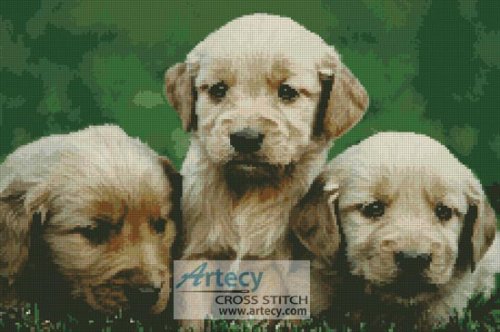 (image for) Golden Retriever Puppies - Cross Stitch Chart