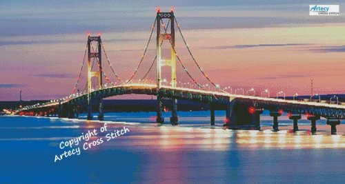 (image for) Mackinac Bridge (Large Crop) - Cross Stitch Chart