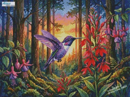 (image for) Mini Goodnight Hummingbird - Cross Stitch Chart