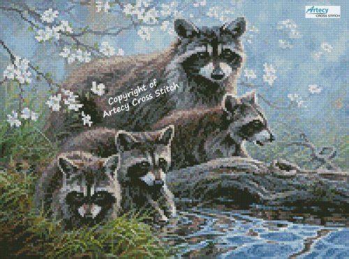 (image for) Mini Raccoon Family - Cross Stitch Chart