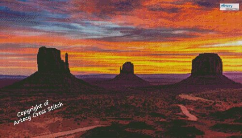 (image for) Monument Valley Sunset - Cross Stitch Chart