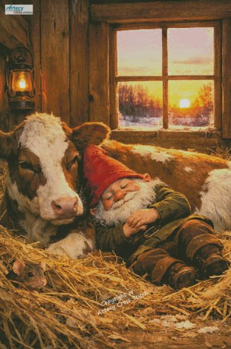 (image for) Morning Snuggles (Large) - Cross Stitch Chart @