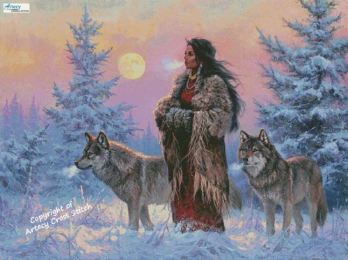 (image for) Native American Woman (Large) - Cross Stitch Chart
