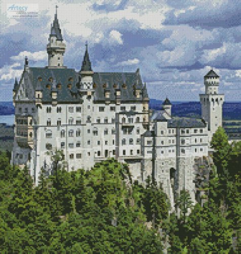(image for) Neuschwanstein Castle 2 (Crop) - Cross Stitch Chart
