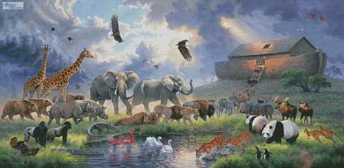 (image for) Noah's Ark Landscape (Large) - Cross Stitch Chart