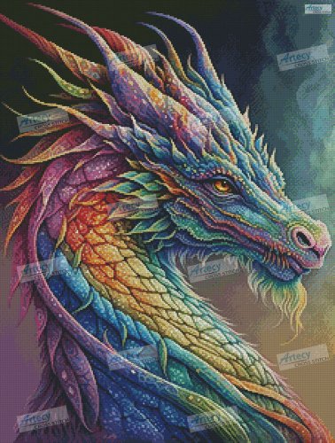 (image for) Rainbow Dragon 2 - Cross Stitch Chart @