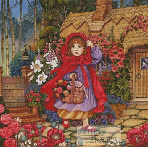 (image for) Red Riding Hood Painting - Cross Stitch Chart