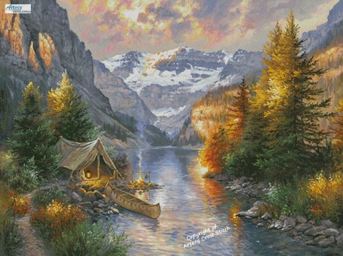 (image for) Rocky Mountain Campsite (Large) - Cross Stitch Chart