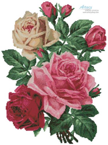 (image for) Rose Bouquet - (Facebook Group) Cross Stitch Chart