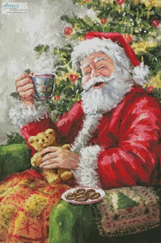 (image for) Santa with Cuppa - Cross Stitch Chart
