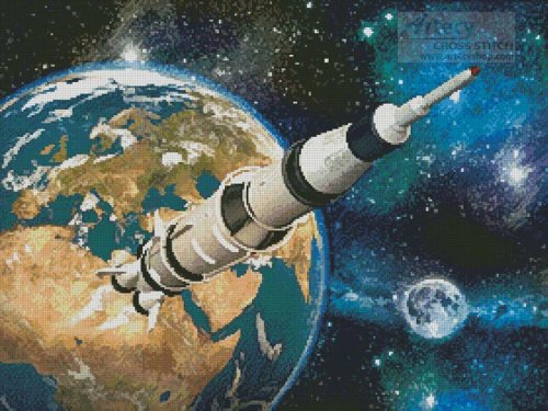 (image for) Space Rocket - Cross Stitch Chart