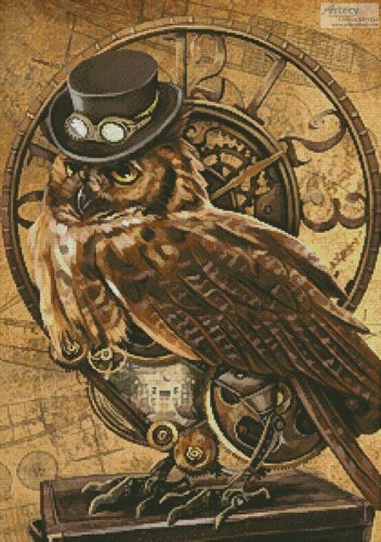 (image for) Steampunk Owl - Cross Stitch Chart