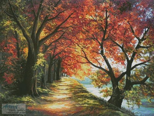 (image for) Sunny Autumn Path - Cross Stitch Chart
