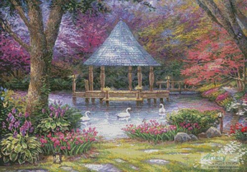 (image for) Swan Pond - Cross Stitch Chart
