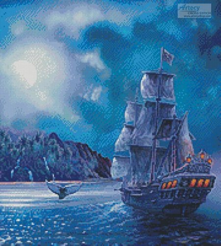 (image for) The Call of the Moon (Crop) - Cross Stitch Chart