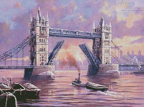 (image for) Tower Bridge Painting - Cross Stitch Chart