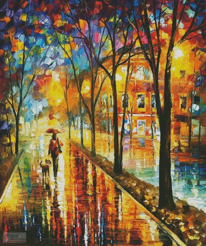 (image for) Walk with Dog (Large) - Cross Stitch Chart