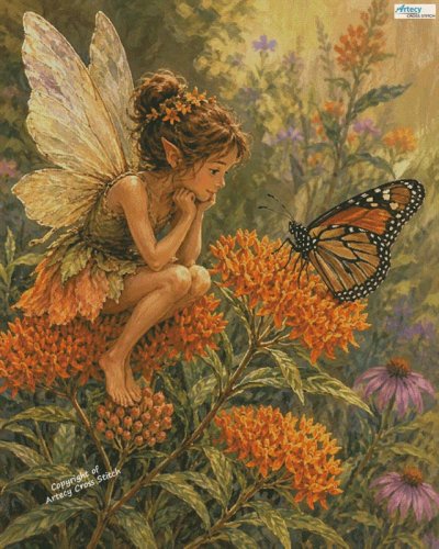 (image for) Wings and Wildflowers (Large) - Cross Stitch Chart @